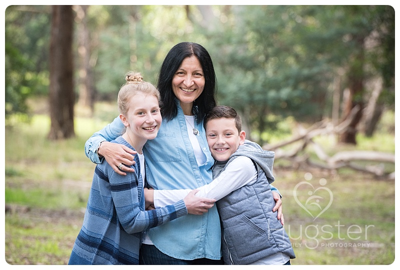 Mum with Son and Daughter During Autumn