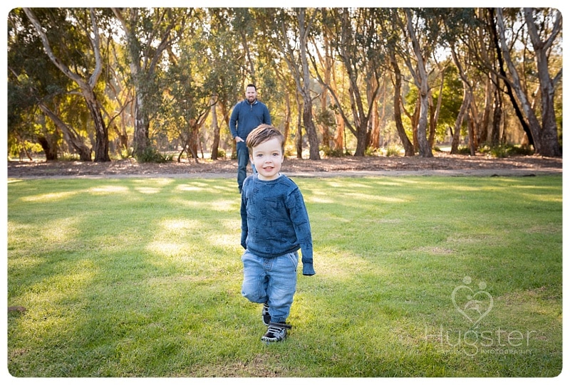 Dad and son in the park