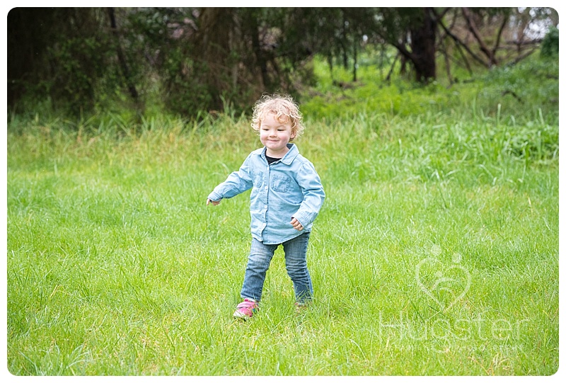 Walking little boy in the park