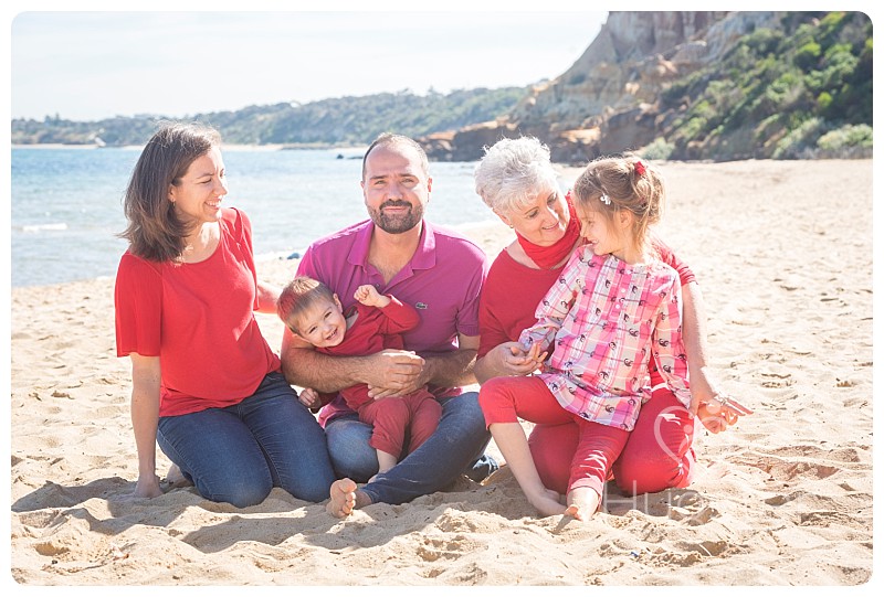 family at the beach